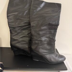 Steve Madden MARYN Black Leather Women's Boots Size 11